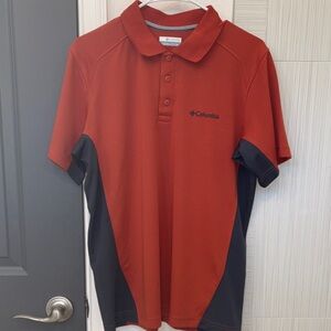 NWOT COLUMBIA Two-Tone “Burnt Orange” and Grey Polo